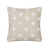 Coussin coton brodé naturel - Décoration élégante